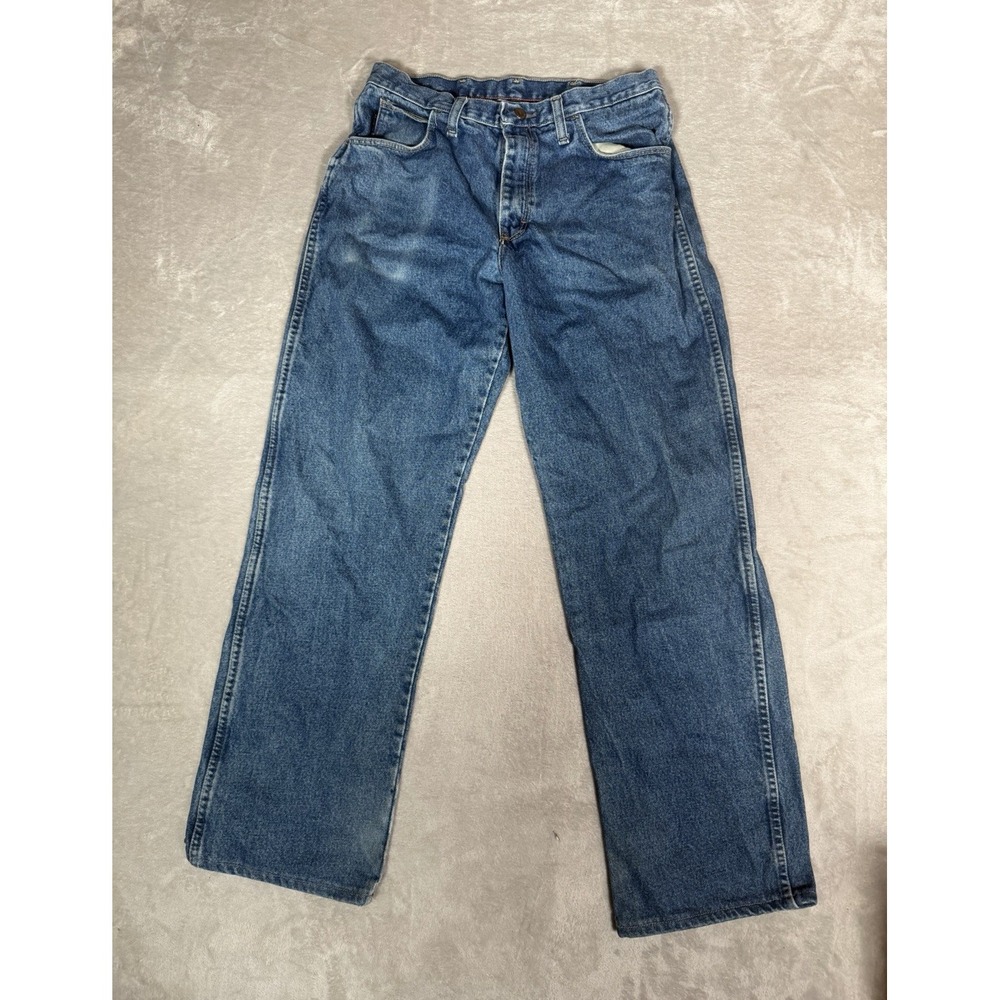 Bulwark FR Mens Blue Medium Wash Denim Jeans Relaxed Fit Straight 34x32